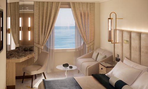 Single Gästesuite mit Panoramafenster auf Crystal Symphony