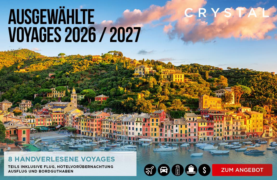 Crystal 8 handverlesene Voyages 2026 - 2027