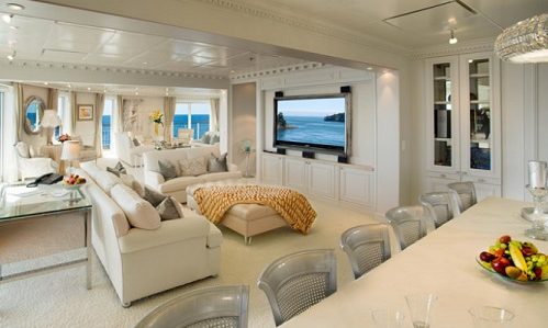 Wohn- Essraum eines Apartments auf The World