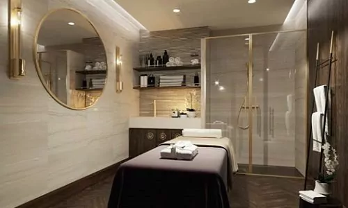 Massageliege im Spa auf the World