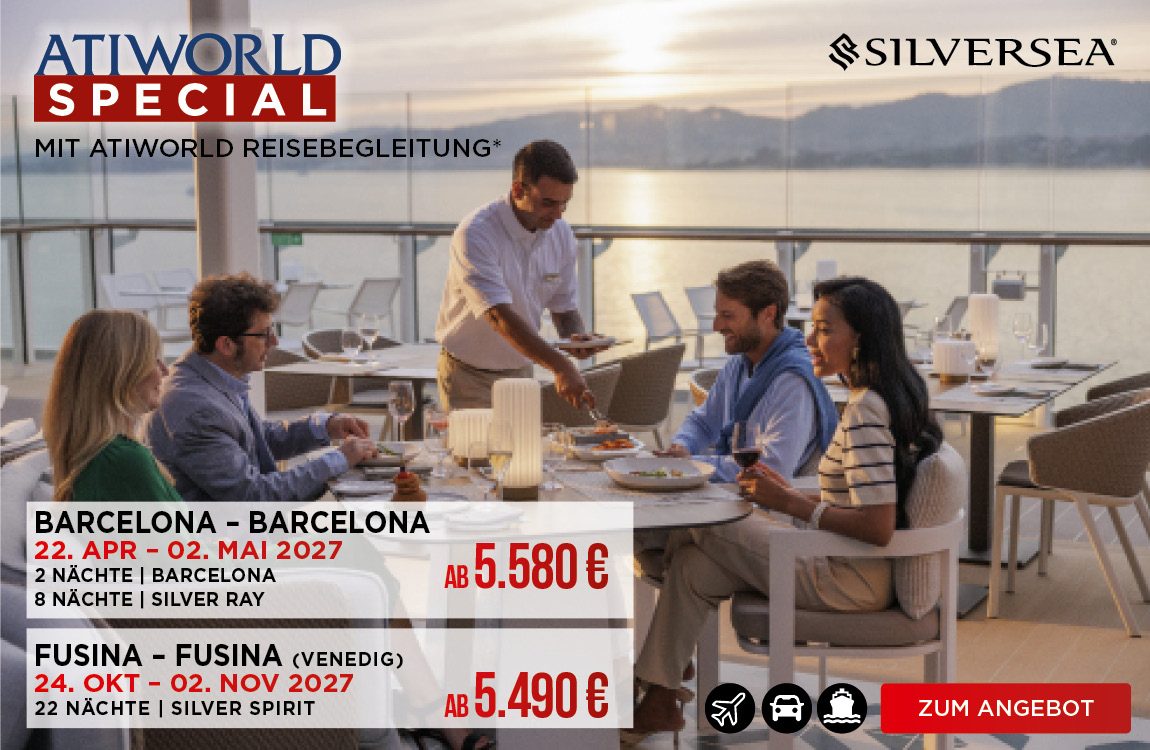 erleben Sie ausgesuchte Alles Inklusive Kreuzfahrten mit der Silver Ray und der Silver Spirit in besten Händen mit der ATIWORLD Reisebegleitung