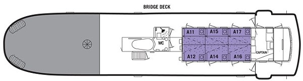 Brückendeck der M/S Juno auf dem Göta Kanal