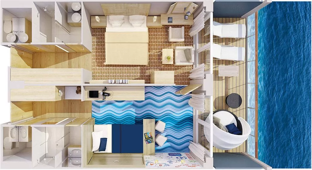 Suitenplan Familen Appartement auf der MS Europa 2
