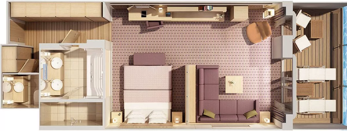 Suitenplan Grand Ocean Suite auf der MS Europa 2