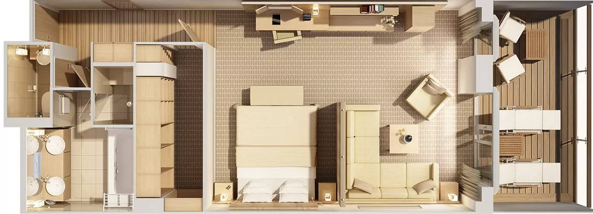 Suitenplan Penthouse auf der MS Europa 2