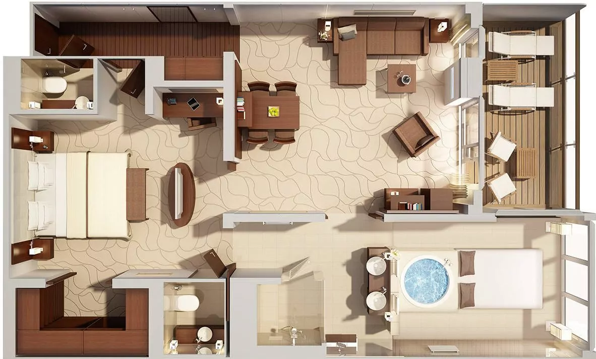 Suitenplan Grand Penthouse Suite auf der MS Europa 2