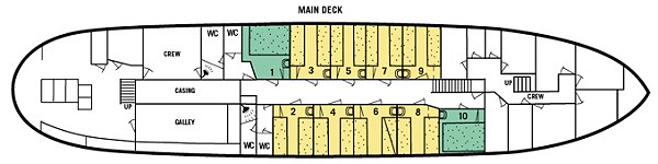 M/S Diana Deckplan Main Deck - Hauptdeck