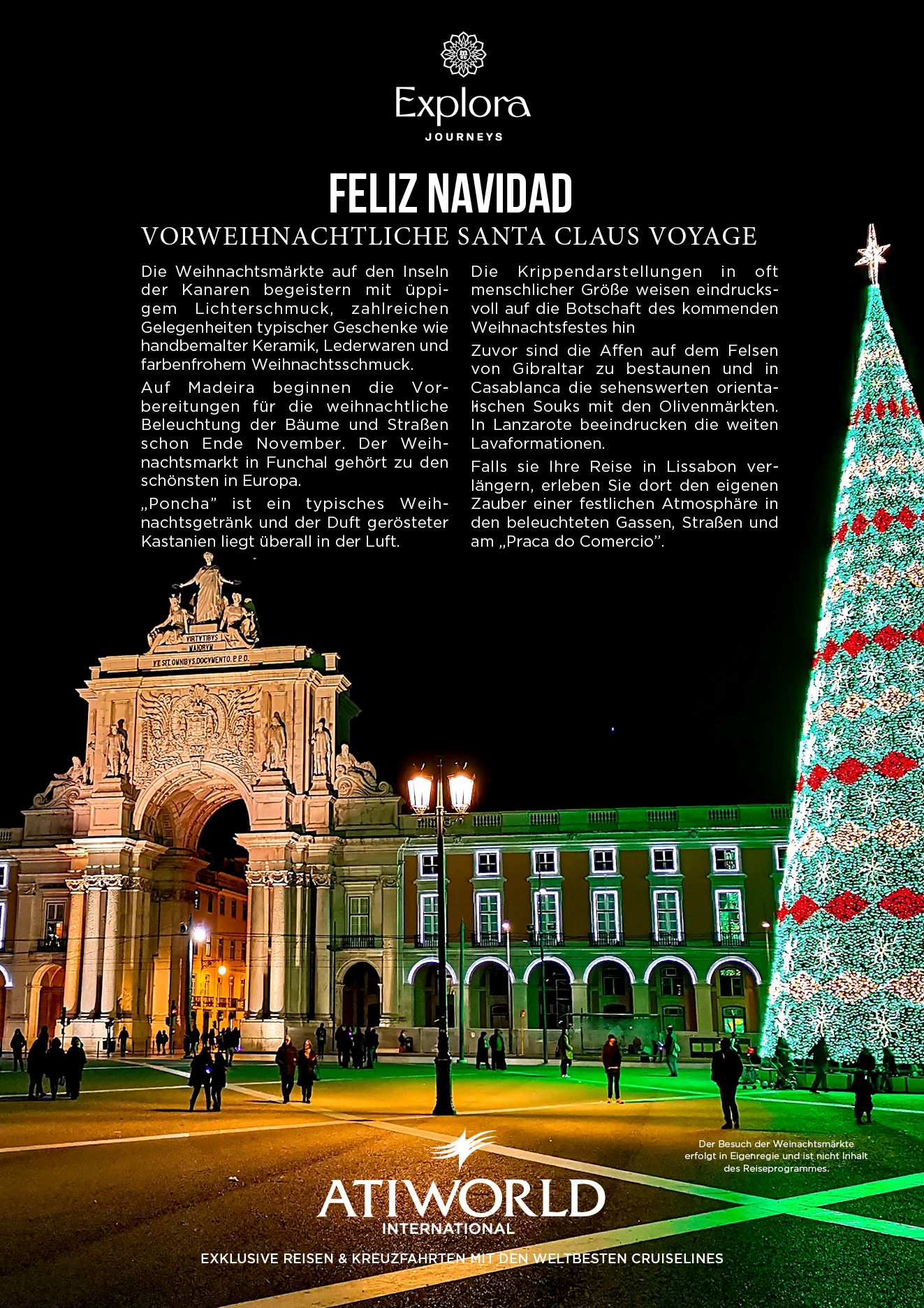 Explora Journeys Santa Claus Voyage – 12 Nächte vorweihnachtliche Luxuskreuzfahrt mit der EXPLORA II von Barcelona nach Lissabon, 9. bis 21. Dezember 2026