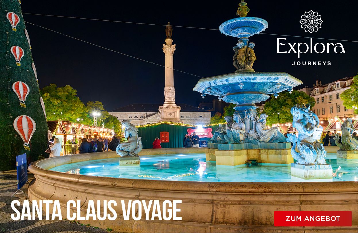 Explora Journeys Santa Claus Voyage – 12 Nächte vorweihnachtliche Luxuskreuzfahrt mit der EXPLORA II von Barcelona nach Lissabon, 9. bis 21. Dezember 2026