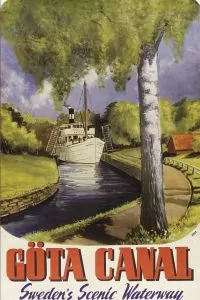 Göta Kanal nostalgische Kreuzfahrt Historisches Plakat