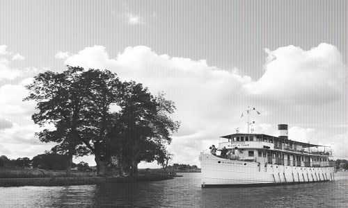Göta Kanal nostalgische Kreuzfahrt M/S Wilhelm Tham historisches Bild s/w
