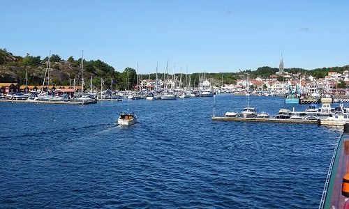 M/S Wilhelm Tham auf Göta Kanal Jazzreise Einfahrt in Hafen