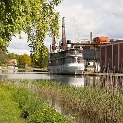 Blick auf M/S Diana vor Motala