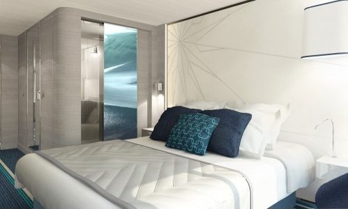 Schlafzimmer Grand Deluxe Suiote auf dem Luxuskreuzfahrtschiff Le Lyrial der Reederei Ponant
