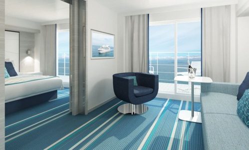 Privileg Suite Wohnzimmer auf dem Luxuskreuzfahrtschiff Le Lyrial der Reederei Ponant