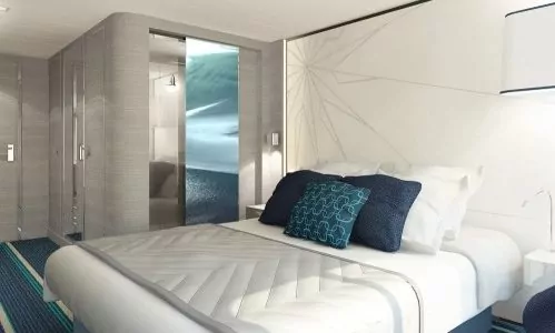 Superior Kabine auf dem Luxuskreuzfahrtschiff Le Lyrial der Reederei Ponant