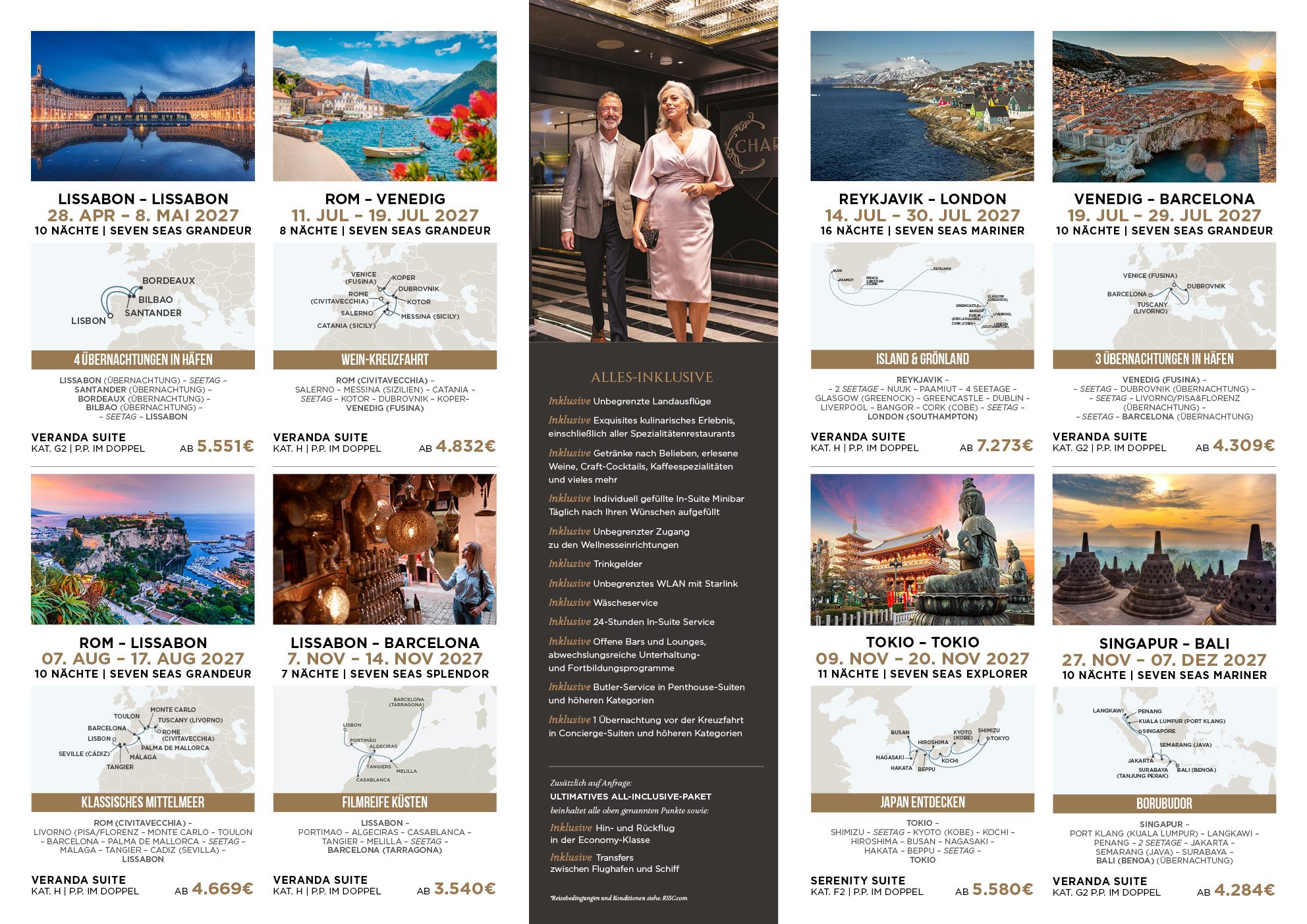 Angebotsflyer zum 35. Jubiläum von Regent Seven Seas Cruises: Bis zu 35 Prozent Rabatt auf 25 ausgewählte Luxus-Kreuzfahrten im Jahr 2027