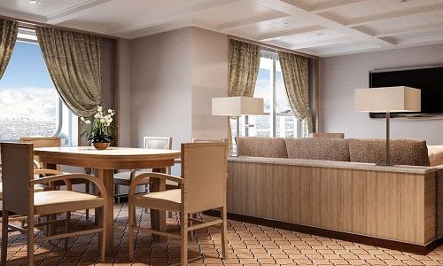 Essbereich Owners Suite auf dem Expeditionsschiff Silver Cloud