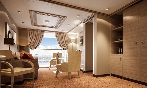 Wohnzimmer Silver Suite auf dem Expeditionsschiff Silver Cloud