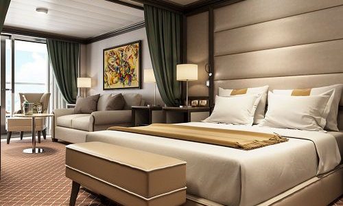 Schlaf- und Wohnbereich in der Superior Veranda Suite