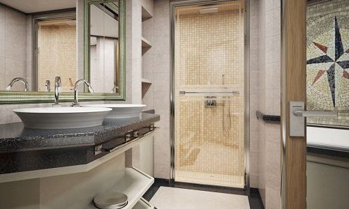 Badzimmer Royal und Grand Suite auf dem Luxuskreuzfahrtschiff Silver Moon der Reederei Silversea