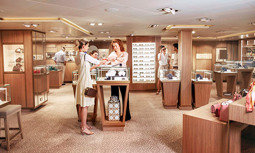 Boutique auf dem Silversea Luxuskreuzfahrtschiff Silver Muse