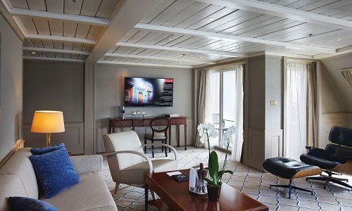 Wohnzimmer Grand Suite auf dem Luxuskreuzfahrtschif Silver Wind der Reederei Silversea