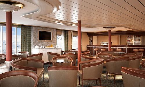 Sitzgruppen in der Panorama Lounge auf dem Luxuskreuzfahrtschif Silver Wind der Reederei Silversea