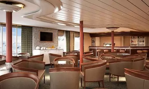 Sitzgruppen in der Panorama Lounge auf dem Luxuskreuzfahrtschif Silver Wind der Reederei Silversea