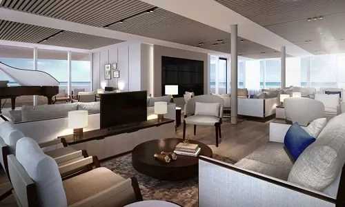 Explorer Lounge auf dem Luxus Expeditionsschiff Silver Origin der Reederei Silversea