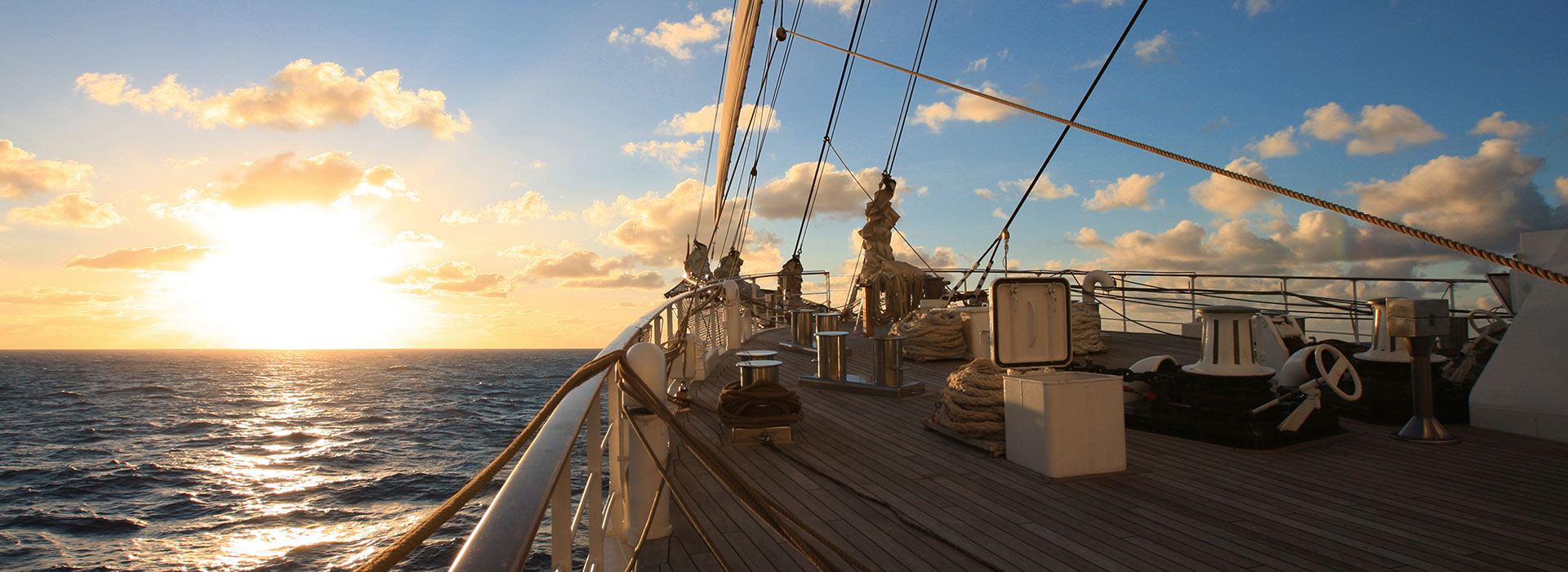 Abendstimmung auf dem Segelschiff Sea Cloud II