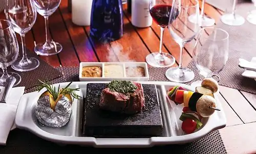 Menü imThe Grill auf dem Silversea Luxuskreuzfahrtschiff Silver Shadow