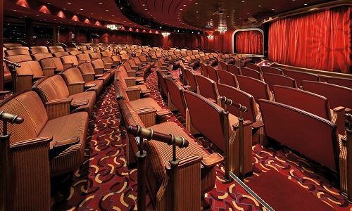 Theater im Bühne auf dem Silversea Luxuskreuzfahrtschiff Silver Shadow