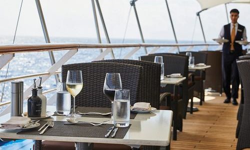 Terrasse im La Terrazza auf dem Luxuskreuzfahrtschif Silver Wind der Reederei Silversea