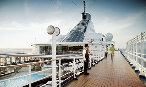 Joggingpfad auf dem Silversea Luxuskreuzfahrtschiff Silver Whisper