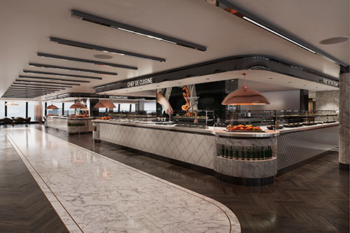 Blick auf Buffet im Emporium Marketplace