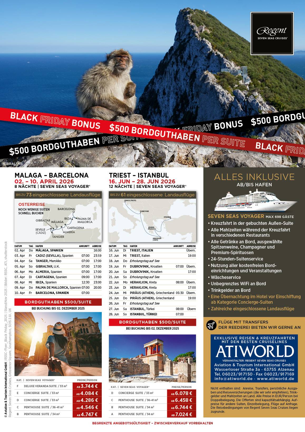 Regent Seven Seas Cruises Osterreisen 2026 mit Bordguthaben