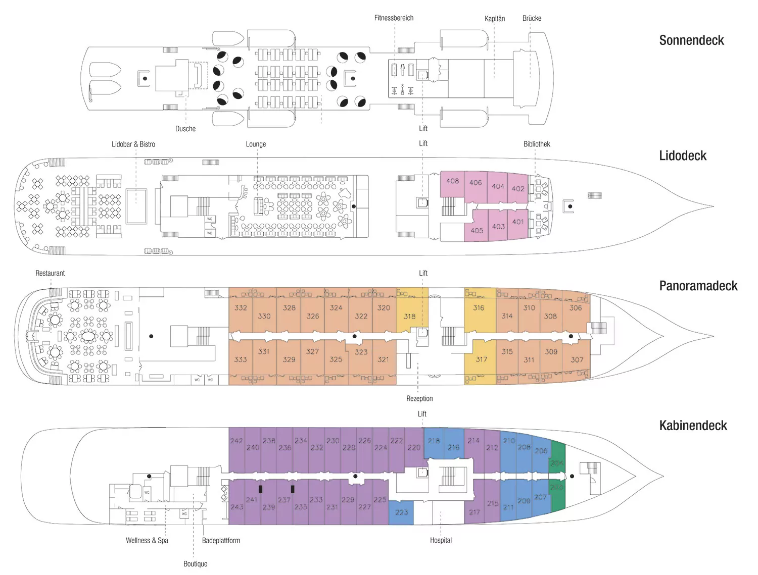 Deckplan Sea Cloud Spirit