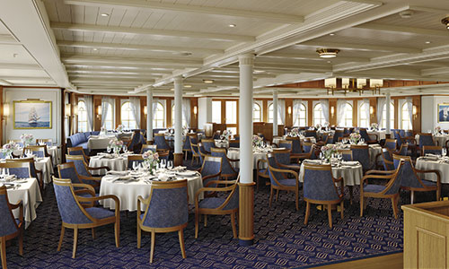 Restaurant auf dem Segelschiff Sea Cloud Spirit