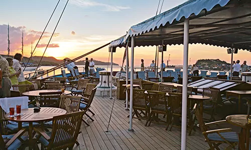 Lidodeck auf der Windjammer Sea Cloud II