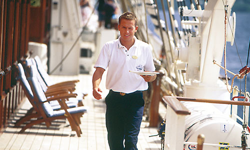 Service an Deck auf dem Segelschiff Sea Cloud II