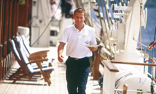 Service an Deck auf dem Segelschiff Sea Cloud II