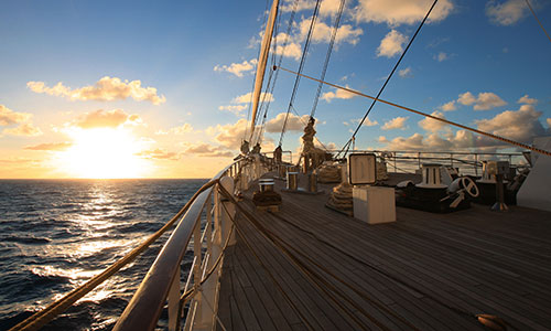 auf dem Segelschiff Sea Cloud II