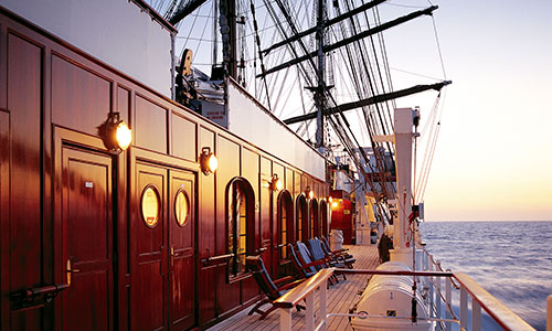 An Deck auf dem Segelschiff Sea Cloud II