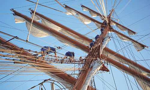 Sailing Crew auf dem Segelschiff Sea Cloud