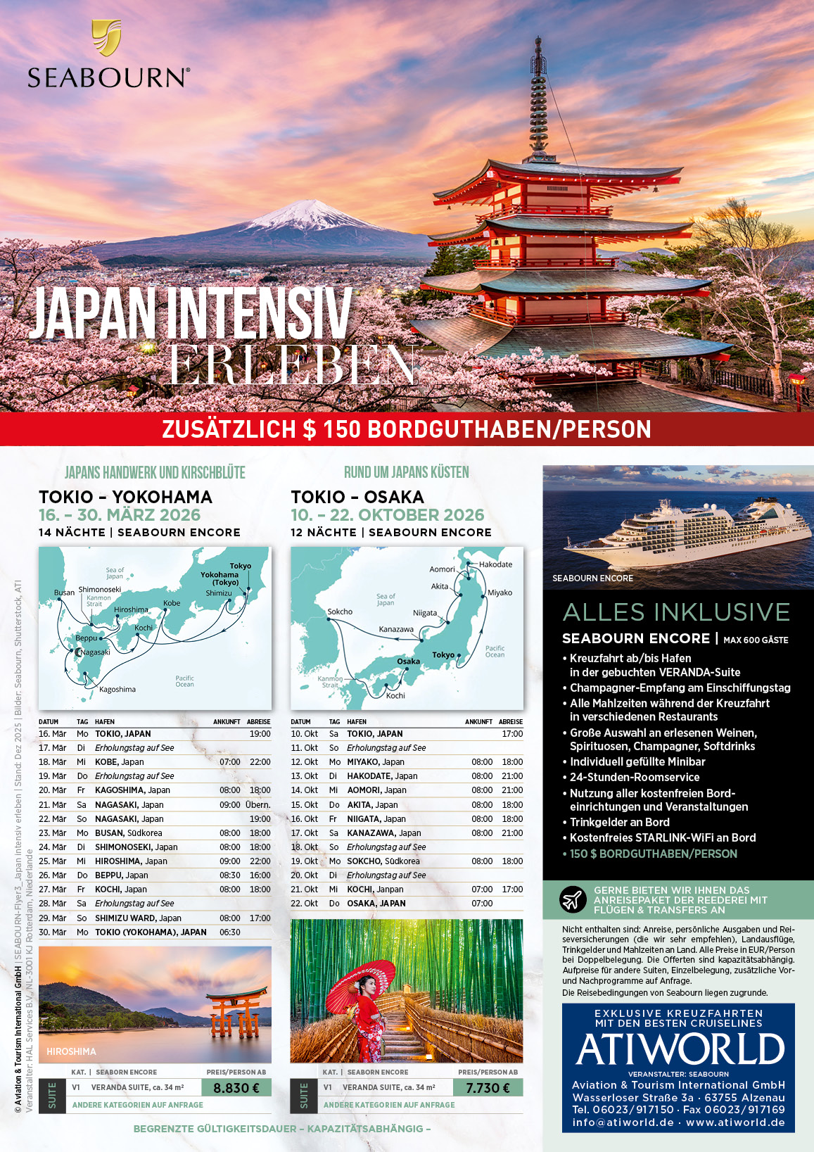 Japan intensiv erleben auf Kreuzfahrten mit Seabourn