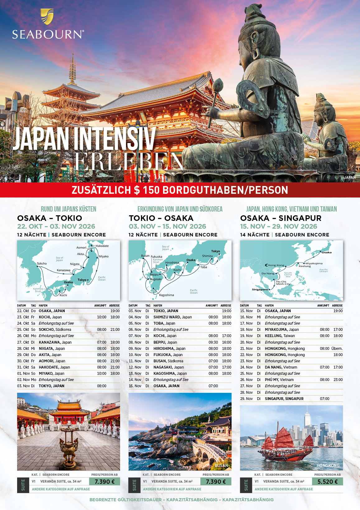 Japan erleben auf Kreuzfahrten mit Seabourn